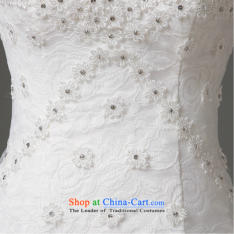 Wedding dresses new 2015 autumn and winter stylish bride anointed chest lace to align the large graphics thin Korean style with white S     of the color is Windsor shopping on the Internet has been pressed.