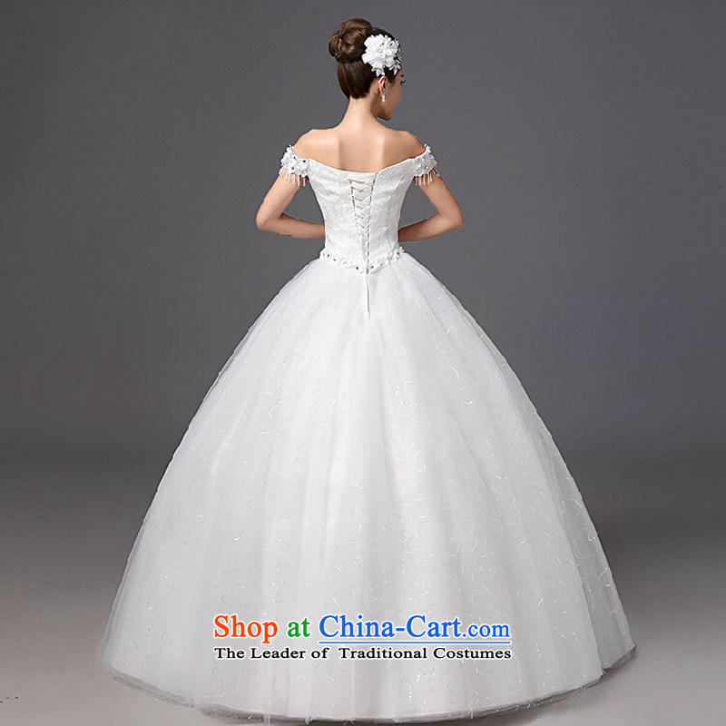 The bride wedding dresses 2015 new autumn and winter trendy first field to align the shoulder Korean video thin large tie bride wedding white color is Mona Lisa state M , , , shopping on the Internet