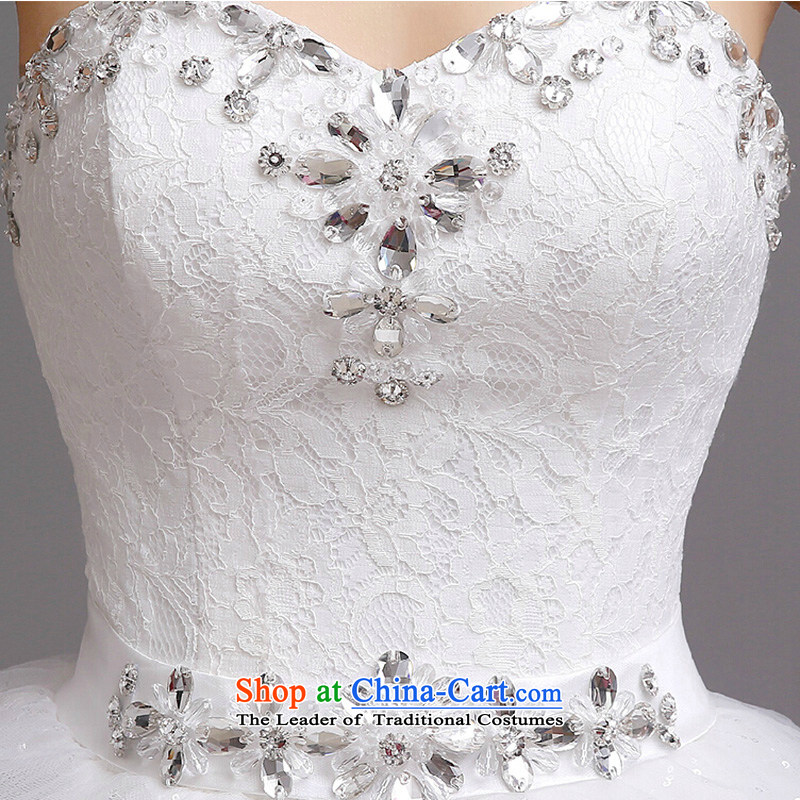 The autumn and winter wedding dresses 2015 new autumn and winter and stylish chest Korean brides white wedding romantic retro marriage yarn XXL, white color is sa , , , the shopping on the Internet