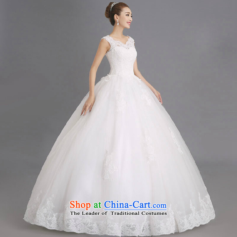 Summer irrepressible bride wedding dresses 2015 new stylish slotted shoulder straps to align the Sau San wedding XXL, white color is sa , , , the shopping on the Internet