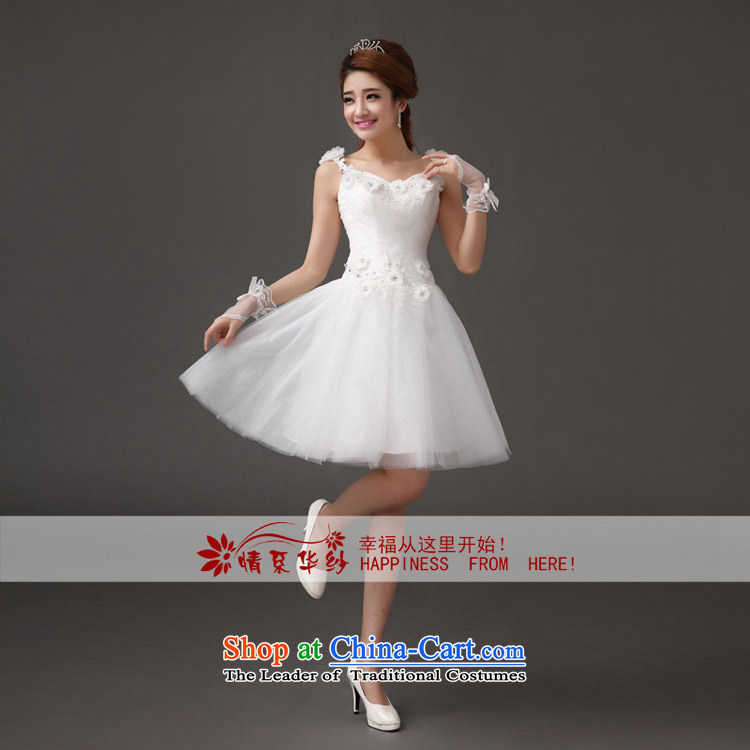 Qing Hua 2015 new bride yarn wedding fall short skirts bon bon toasting champagne evening dresses bridesmaid performances made under the auspices of dress white size does not accept return pictures, prices, brand platters! The elections are supplied in the national character of distribution, so action, buy now enjoy more preferential! As soon as possible.
