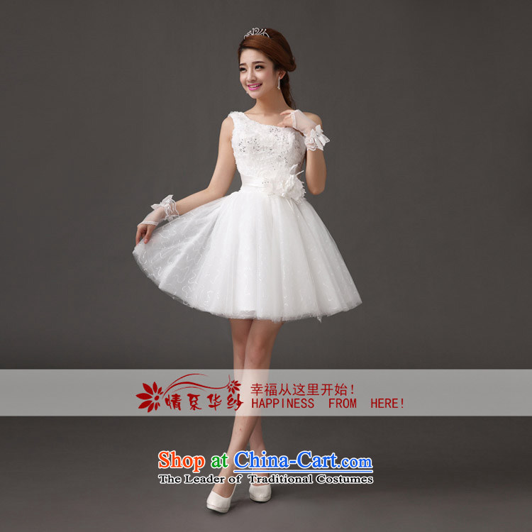 Qing Hua 2015 new bride yarn short wedding Korean short, shoulder princess small dress bridesmaid lace toasting champagne Evening Compere evening dresses wedding white L picture, prices, brand platters! The elections are supplied in the national character of distribution, so action, buy now enjoy more preferential! As soon as possible.