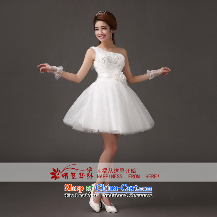 Qing Hua 2015 new bride yarn short wedding Korean short, shoulder princess small dress bridesmaid lace toasting champagne Evening Compere evening dresses wedding white L picture, prices, brand platters! The elections are supplied in the national character of distribution, so action, buy now enjoy more preferential! As soon as possible.