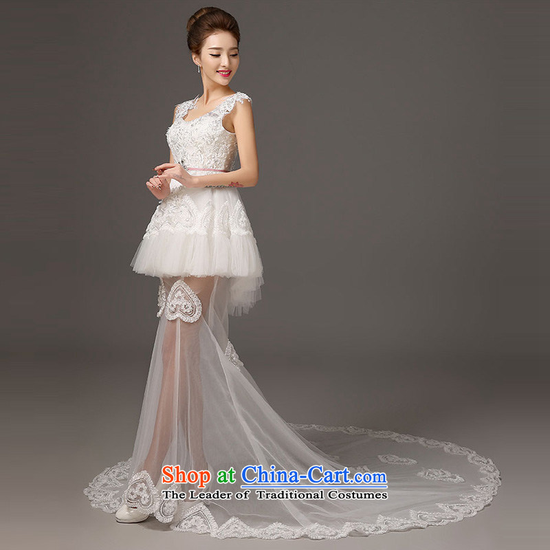 The color is sa 2015 Summer shoulders of new long tail wedding dresses, white XXL, Sau San country is Windsor , , , Color shopping on the Internet