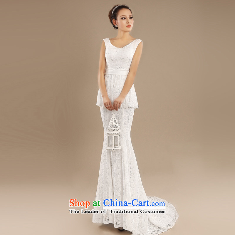 _Heung-lun's Health 2015 new wedding dresses and sexy Korean lace shoulders The Princess Bride foutune crowsfoot tail weddingXXL