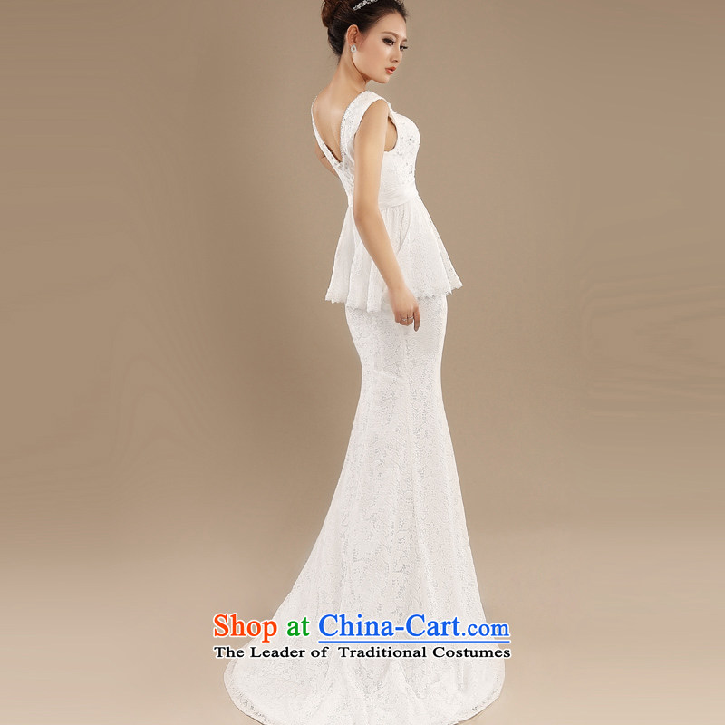 (Heung-lun's Health 2015 new wedding dresses and sexy Korean lace shoulders The Princess Bride foutune crowsfoot tail wedding XXL, Heung-chou's shopping on the Internet has been pressed.