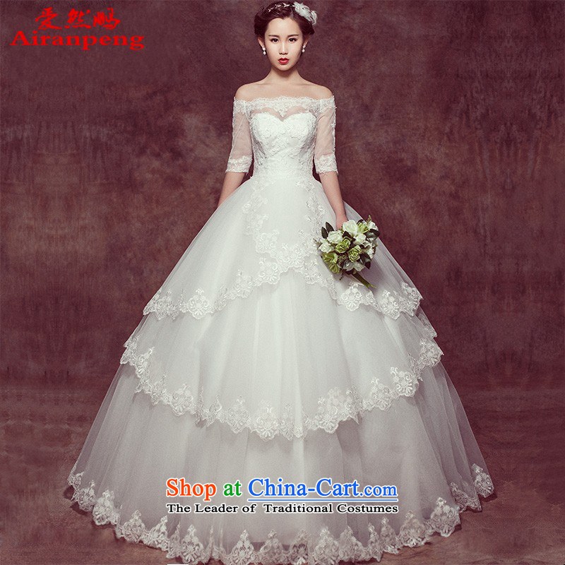 2015 Spring new stylish Korean wedding dresses simple word bride Sau San your shoulders to bride wedding custom customer to do not returning the size to