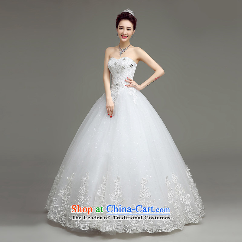 In accordance with the Netherlands varies with the video thin wedding dresses new spring and summer 2015 Korean brides White Diamond wiping the chest to align the Sau San Wedding WhiteM