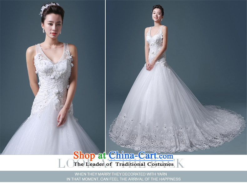 Noritsune bride 2015 tail wedding elegant parquet drill lace anointed chest marriage Sau San Video Thin Dark V-Neck wedding electoral double-side straps, mindful of the flower- white L picture, prices, brand platters! The elections are supplied in the national character of distribution, so action, buy now enjoy more preferential! As soon as possible.