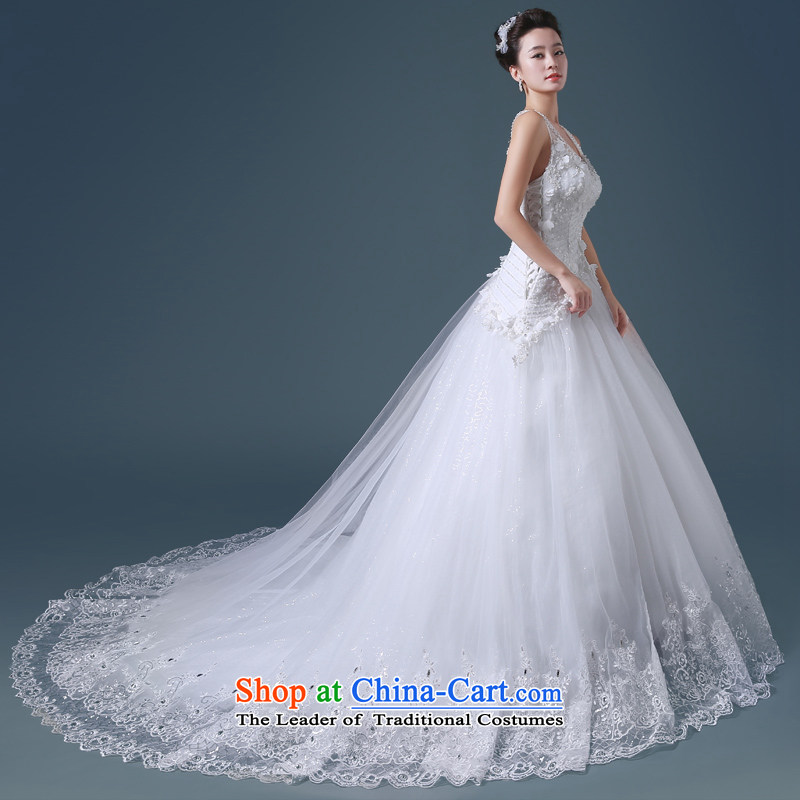 Noritsune bride 2015 tail wedding elegant parquet drill lace anointed chest marriage Sau San Video Thin Dark V-Neck wedding electoral double-side straps, mindful of the flower- white L, noritsune bride shopping on the Internet has been pressed.