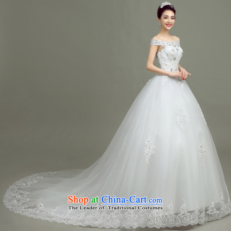In accordance with the Netherlands varies with the wedding dress in spring and summer 2015 new word shoulder tail wedding Korean to align the minimalist larger custom bride wedding dresses white shirt with the adapter according to M , , , shopping on the