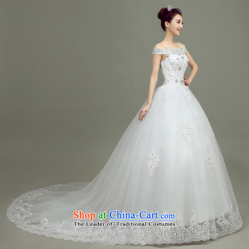 In accordance with the Netherlands varies with the wedding dress in spring and summer 2015 new word shoulder tail wedding Korean to align the minimalist larger custom bride wedding dresses white shirt with the adapter according to M , , , shopping on the