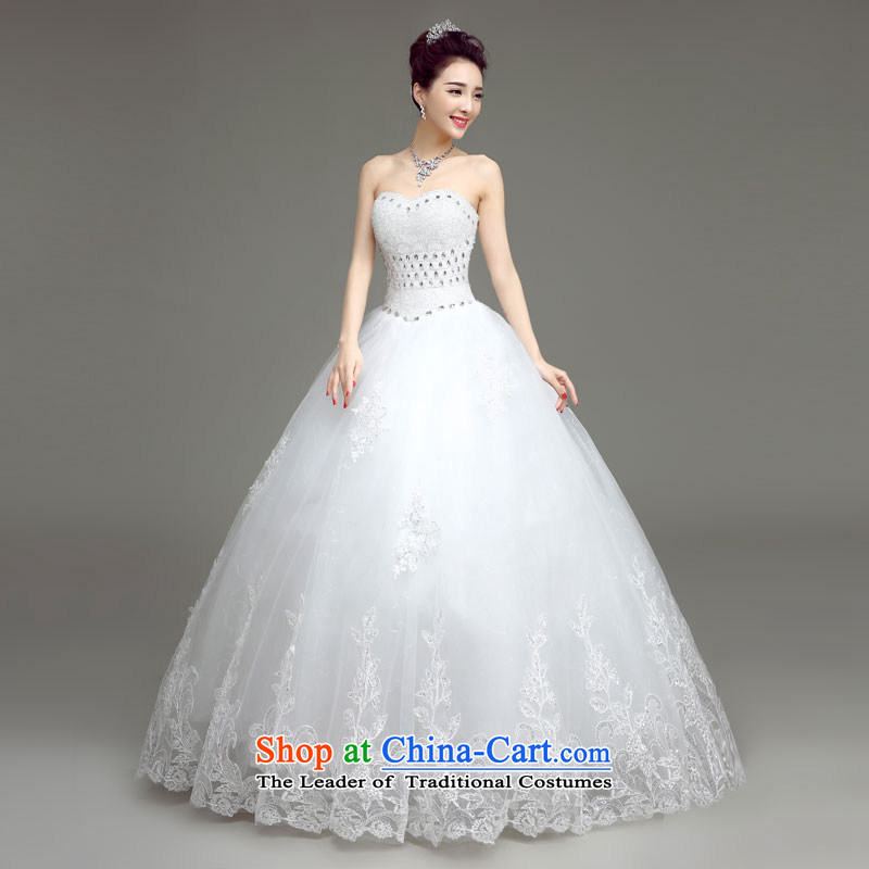 In accordance with the Netherlands varies with the Korean version of wedding dresses and chest straps princess white wedding 2015 Spring/Summer New Sau San video thin stylish diamond wedding dresses bride in accordance with the Netherlands in white S Adap
