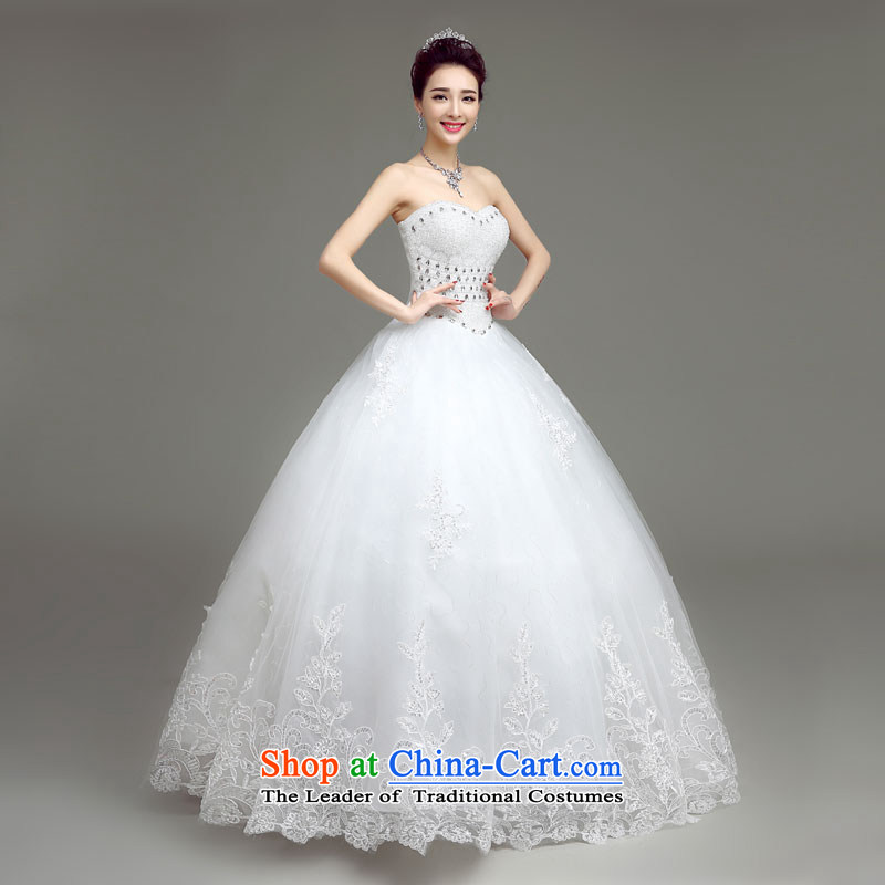 In accordance with the Netherlands varies with the Korean version of wedding dresses and chest straps princess white wedding 2015 Spring/Summer New Sau San video thin stylish diamond wedding dresses bride in accordance with the Netherlands in white S Adap