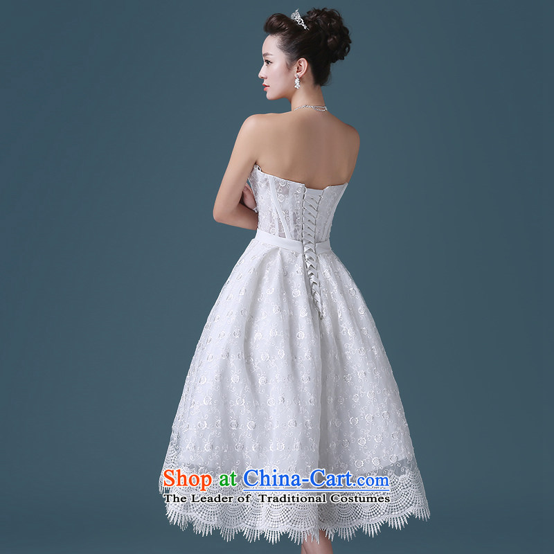 Noritsune bride 2015 Short wedding dresses Korean white spring and summer lace anointed chest Sau San lace A Wedding dress (Korean Hanbok, exquisite craftsmanship , white noritsune 】 bride shopping on the Internet has been pressed.