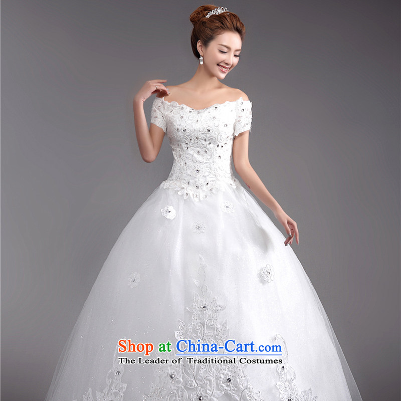 (Heung-lun's health marriages wedding dresses of the Word 2015 new stylish shoulder Korean Version to align the large thin winter wedding white L, incense, , , , Dell Online Shopping
