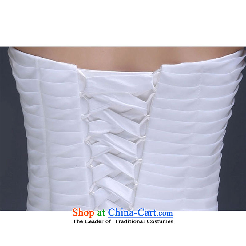 With a Chinese wedding dress 2015 Korean modern long tail wipe-video thin princess chest bon bon skirt bride wedding dress skirt yarn crowsfoot over a long period to a property property XXL, White (wuyouwuyu) , , , shopping on the Internet