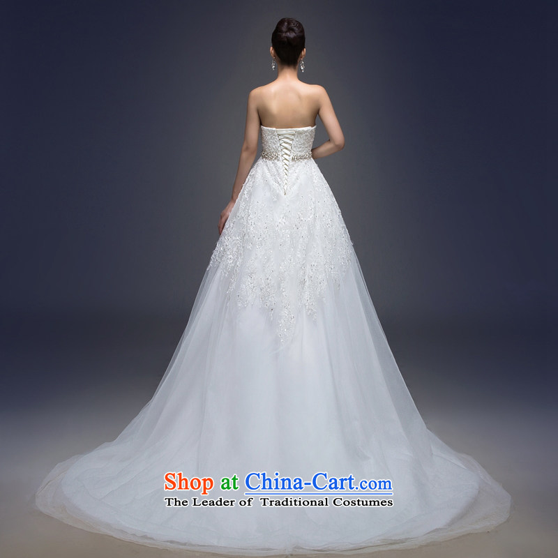Wipe the chest pregnant women Top Loin of tail wedding dresses smearing the new 2015 autumn and winter large tail lights are stylish lace straps Sau San video thin Diamond White S, Blooming crazy (chunhuaqiuyue) , , , shopping on the Internet