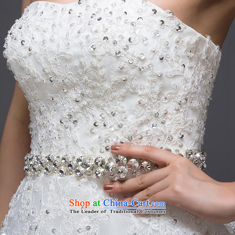 Wipe the chest pregnant women Top Loin of tail wedding dresses smearing the new 2015 autumn and winter large tail lights are stylish lace straps Sau San video thin Diamond White S, Blooming crazy (chunhuaqiuyue) , , , shopping on the Internet