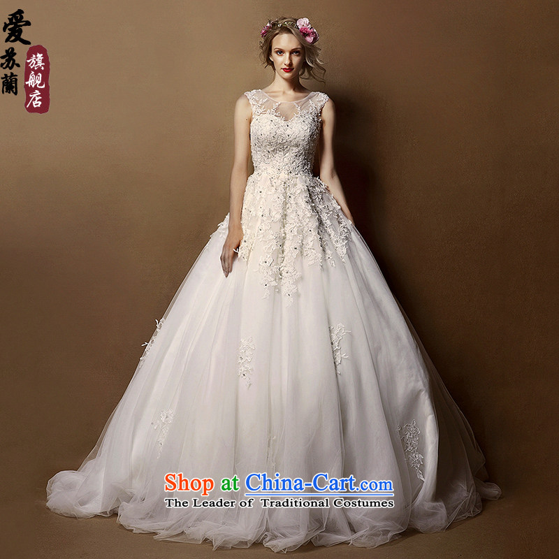 The new 2015 spring/summer, the fuser lace anointed chest bon bon skirt around long tail wedding white L, Love Su-lan , , , shopping on the Internet
