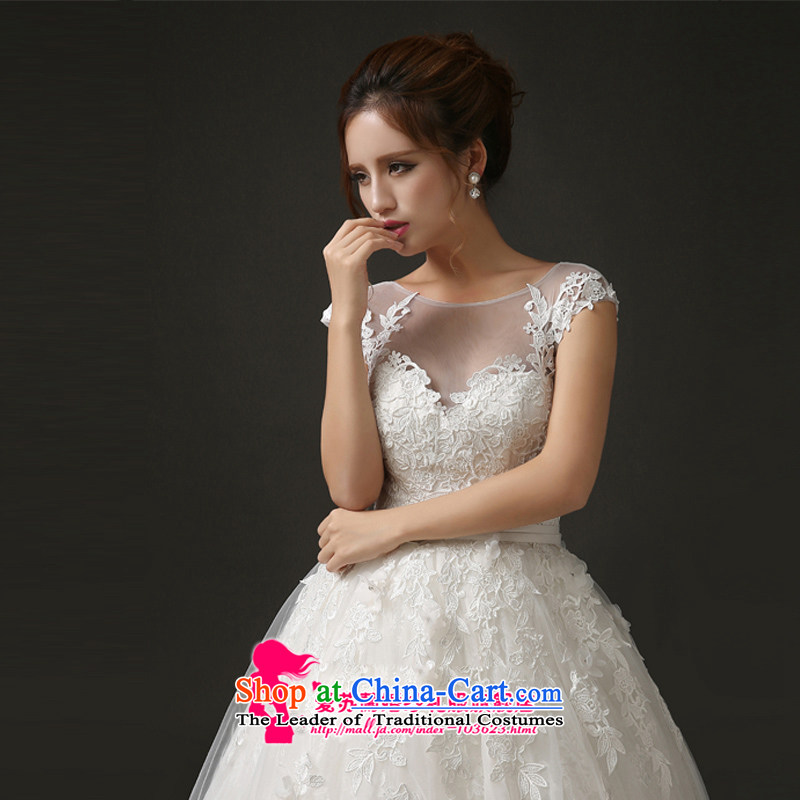 Click outside the new upscale craftsmanship tail wedding ultra-low price sales boutique bride wedding word shoulder lace trailing white wedding made size do not return not switch to love, Su-lan , , , shopping on the Internet