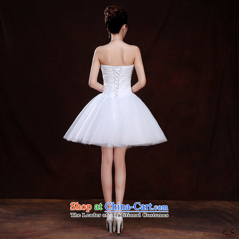 Qing Hua yarn, short wedding dress bon bon bridesmaid dresses and Chest Flower 2015 Spring marriages Korean small white dress white made size does not accept the return of the Qing Hua yarn , , , shopping on the Internet