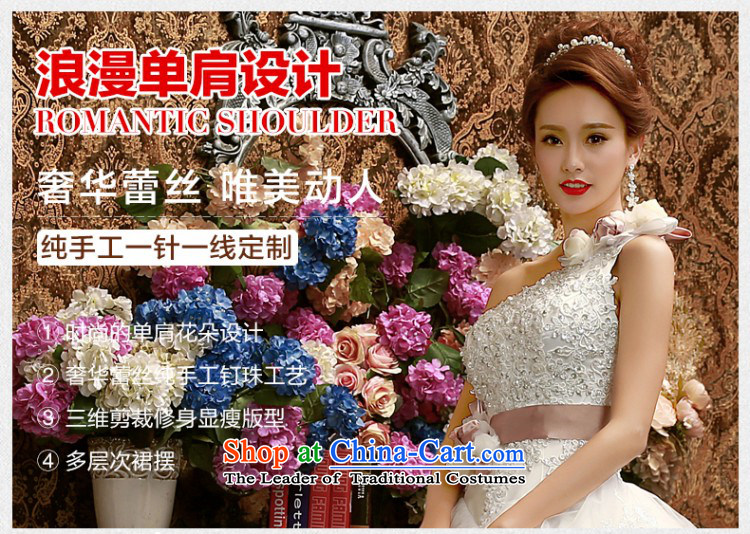 The Korean version of the Korean-style single shoulder The Princess Bride lace wedding dresses in spring and summer 2015 new sweet flowers custom made no need XXL returning picture, prices, brand platters! The elections are supplied in the national character of distribution, so action, buy now enjoy more preferential! As soon as possible.