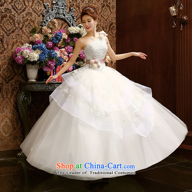 The Korean version of the Korean-style single shoulder The Princess Bride lace wedding dresses in spring and summer 2015 new sweet flowers custom made no need XXL returning, love so Peng (AIRANPENG) , , , shopping on the Internet