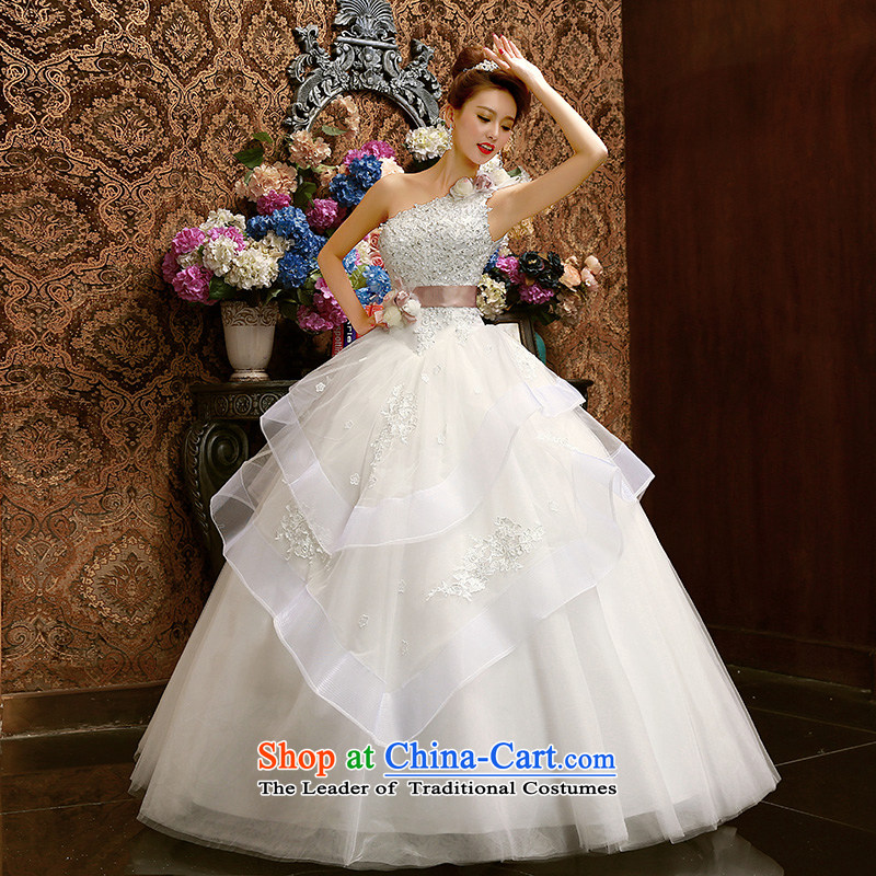 The Korean version of the Korean-style single shoulder The Princess Bride lace wedding dresses in spring and summer 2015 new sweet flowers custom made no need XXL returning, love so Peng (AIRANPENG) , , , shopping on the Internet