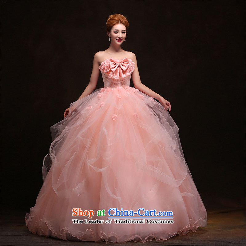 The Korean version of the spring 2015 wedding dresses new fat mm minimalist marriages pink larger anointed Korean summer chest pink XL package, Love Returning so AIRANPENG Peng () , , , shopping on the Internet