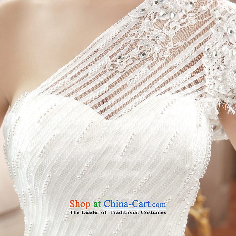 Honeymoon bride  spring and summer 2015 New Product Video thin lace shoulder wedding dresses align to bind with Princess Diamond Wedding white S honeymoon bride shopping on the Internet has been pressed.