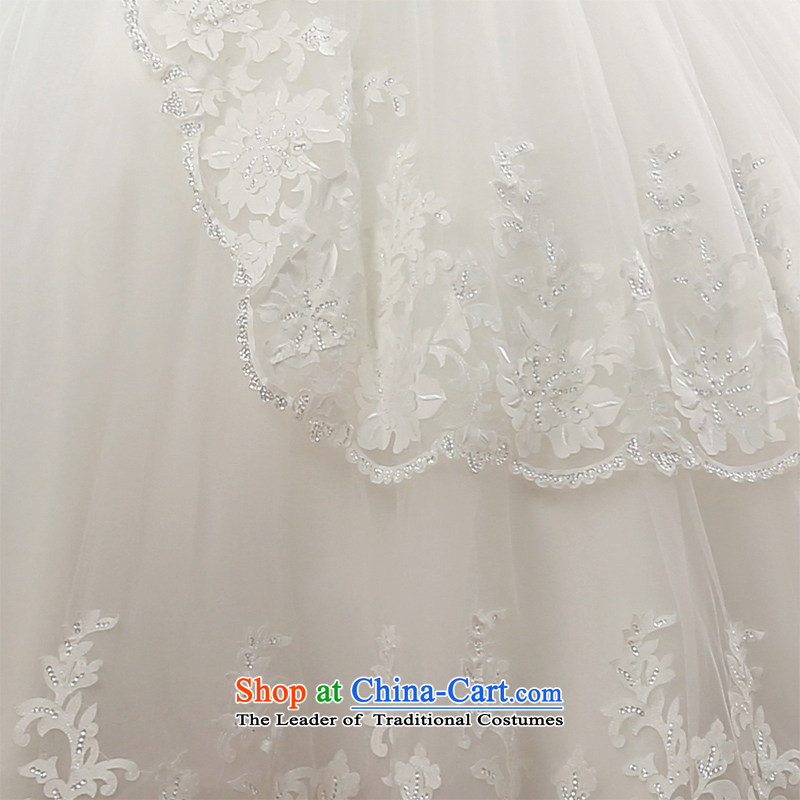 Honeymoon bride  spring and summer 2015 New Product Video thin lace shoulder wedding dresses align to bind with Princess Diamond Wedding white S honeymoon bride shopping on the Internet has been pressed.
