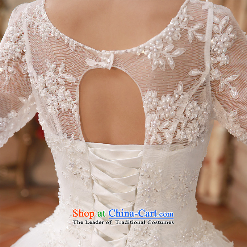  The spring of 2015, the female bride honeymoon Korean Foutune of Sau San long-sleeved lace bon bon princess wedding White M honeymoon bride shopping on the Internet has been pressed.