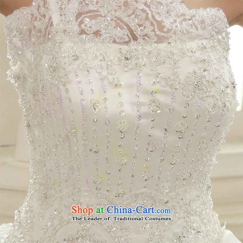   The spring of 2015, the bride honeymoon Sau San diamond lace shoulder wedding dresses to align the cake skirt wedding White M honeymoon bride shopping on the Internet has been pressed.