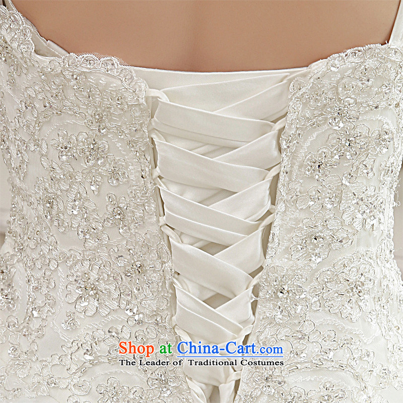  The spring of 2015, the bride honeymoon Sau San diamond lace shoulder wedding dresses to align the cake skirt wedding White M honeymoon bride shopping on the Internet has been pressed.