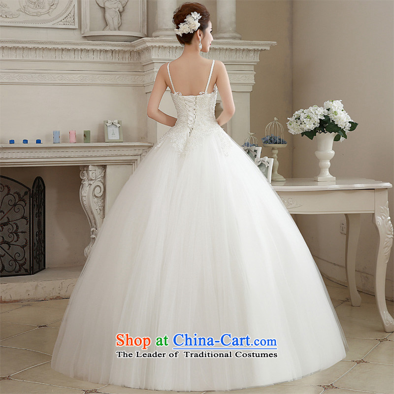  The spring of 2015, the bride honeymoon female Korean new products Pearl wedding shoulders and sexy video thin wedding White M honeymoon bride shopping on the Internet has been pressed.