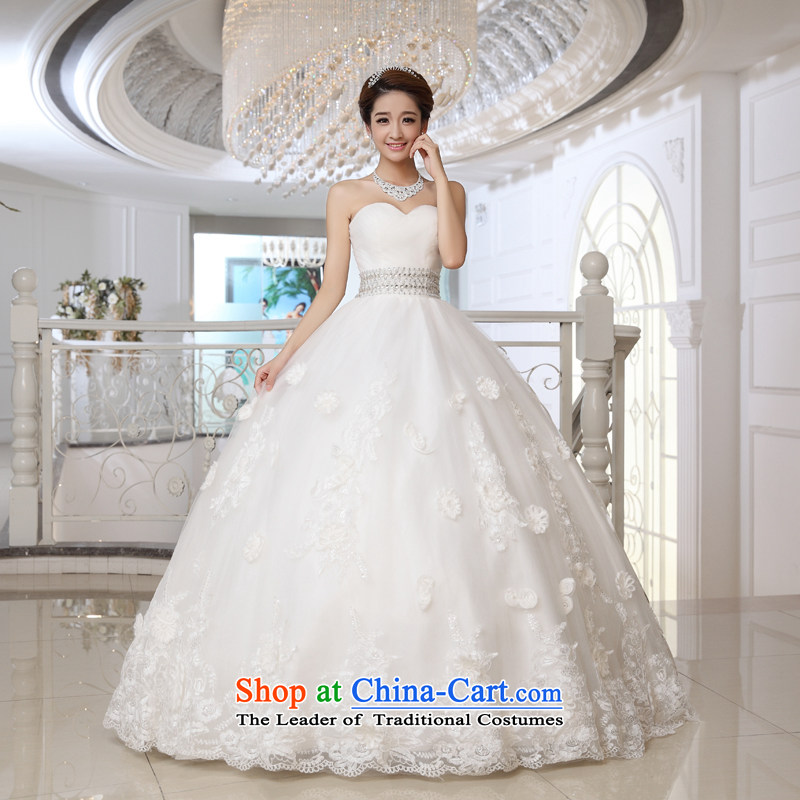 Wedding dress 2015 autumn and winter new anointed Chest Flower to bind a Graphics alignment thin new products to align the Korean Bridal Suite White XS, dumping of wedding dress shopping on the Internet has been pressed.