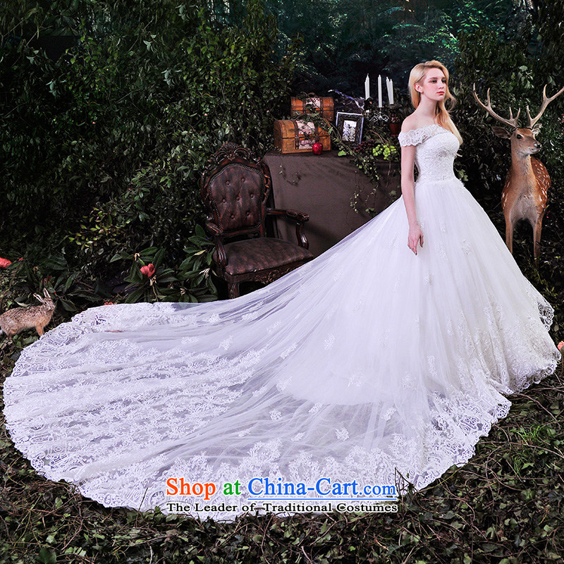 Full Chamber Fong wedding dresses new spring 2015 word marriages long-sleeved shoulder wedding tail lace S669 slotted shoulder tail 173-M, 150CM full Chamber Fong shopping on the Internet has been pressed.