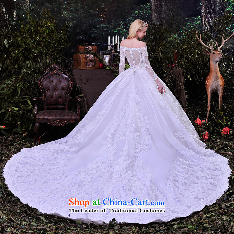 Full Chamber Fong wedding dresses new 2015 spring wiping the chest wedding lace to align the word shoulder white streak S853 custom white streak 165-XL, 1 m full Chamber Fong shopping on the Internet has been pressed.
