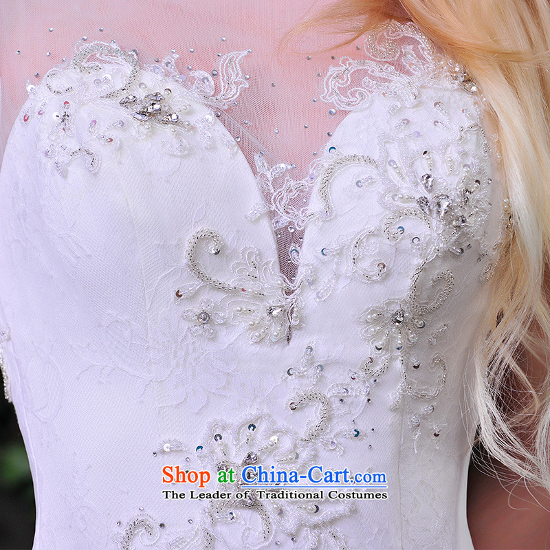 Full Chamber of the spring and summer of 2015, Fang bride wedding dresses package shoulder lace sexy back crowsfoot wedding trailing white streaks S832 60cm 165-L, full Chamber Fong shopping on the Internet has been pressed.