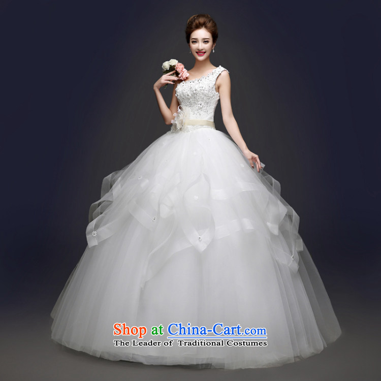 The spring and summer of 2015 new stylish Korean shoulder to align the large number of Sau San white marriages wedding dresses video thin shoulders) L pictures, prices, brand platters! The elections are supplied in the national character of distribution, so action, buy now enjoy more preferential! As soon as possible.