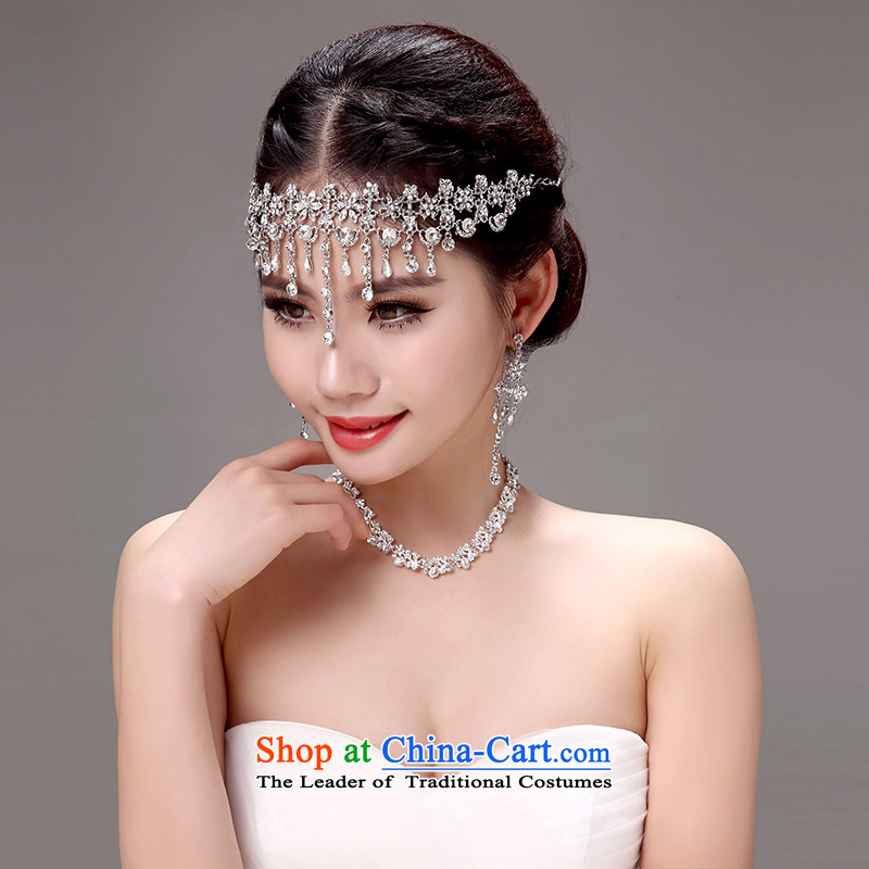 Honeymoon Bride Korean style new bride of international posts and that the members of the international marriage header link hair accessories wedding jewelry accessories white picture color, bride honeymoon shopping on the Internet has been pressed.
