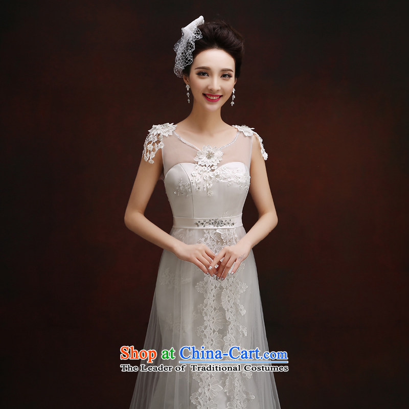 Wedding dress white wedding dresses crowsfoot autumn 2015 new Korean word shoulder anointed chest lace diamond Sau San tail wedding white S, hundreds of Ming products , , , shopping on the Internet