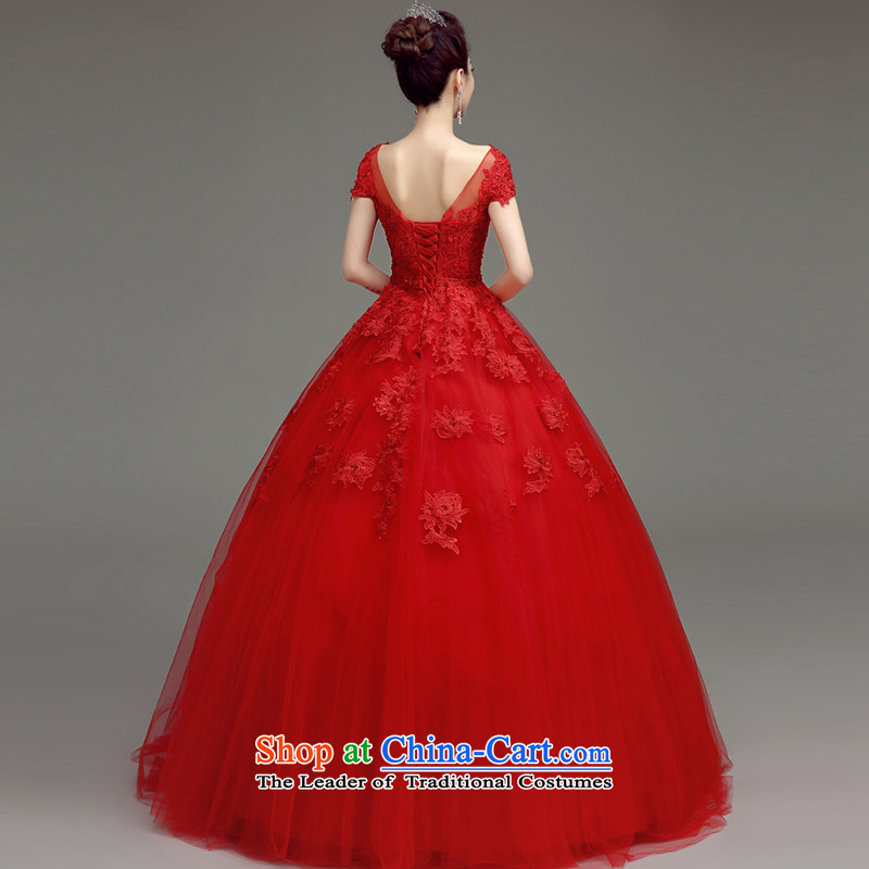 In accordance with the Netherlands varies with the 2015 New red lace spring and summer Wedding Fashion Korean word shoulder straps thin brides graphics wedding dresses according to S, T-shirt with red Adapter , , , shopping on the Internet