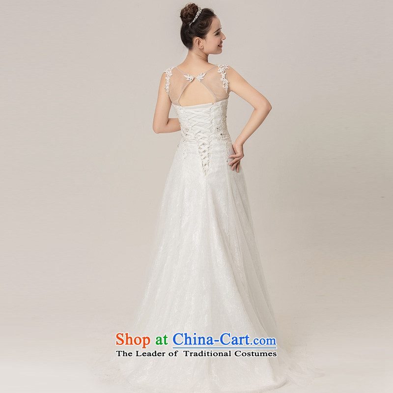 Recalling that the spring and summer of 2015, hates makeup and new wedding dresses Korean word lace shoulder to shoulder small trailing bride wedding H15049 white S, recalling that hates makeup and shopping on the Internet has been pressed.