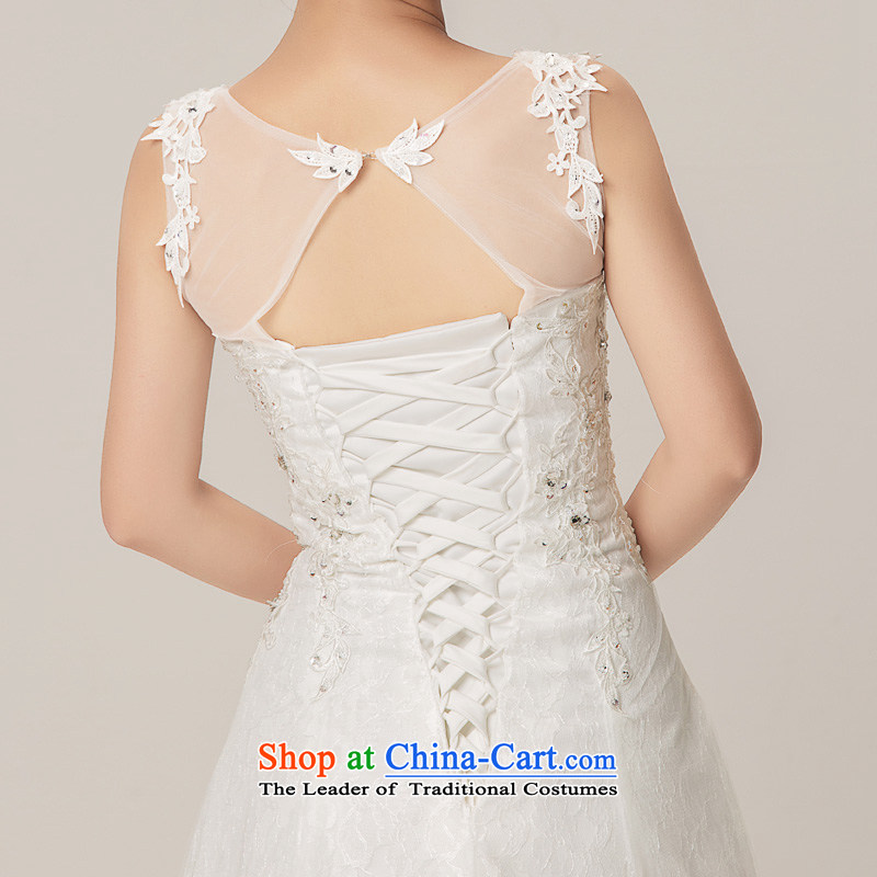 Recalling that the spring and summer of 2015, hates makeup and new wedding dresses Korean word lace shoulder to shoulder small trailing bride wedding H15049 white S, recalling that hates makeup and shopping on the Internet has been pressed.