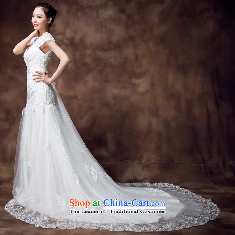 Recalling that the new makeup red lace V-Neck back one word dual shoulder sweet princess retro tail crowsfoot wedding dresses H12133 white S, recalling that hates makeup and shopping on the Internet has been pressed.