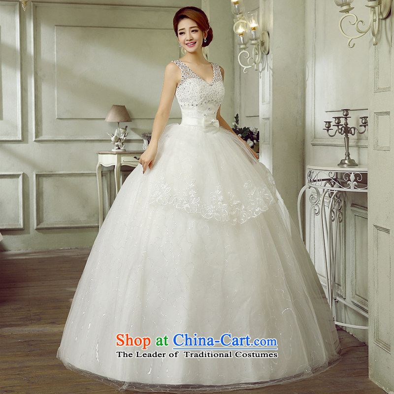2015 new wedding dresses Korean sweet deep V-neck to align the Princess Bride lace straps, Sau San Video White S, 100 thin Ming products , , , shopping on the Internet
