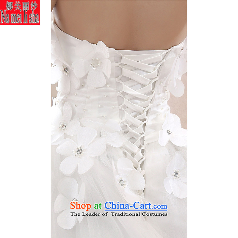 The beautiful yarn marriages 2015 new anointed Chest Flower tail wedding fashion plain manual wedding code strap Sau San video thin wedding tail of the beautiful yarn (M nameilisha shopping on the Internet has been pressed.)