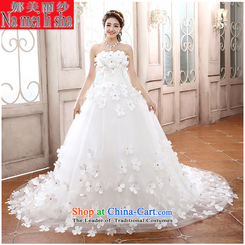 The beautiful yarn marriages 2015 new anointed Chest Flower tail wedding fashion plain manual wedding code strap Sau San video thin wedding tail of the beautiful yarn (M nameilisha shopping on the Internet has been pressed.)